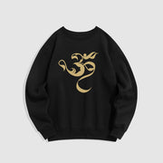 Buddha Stones Om Figure Design Fleece Lined Polyester Sweatshirt