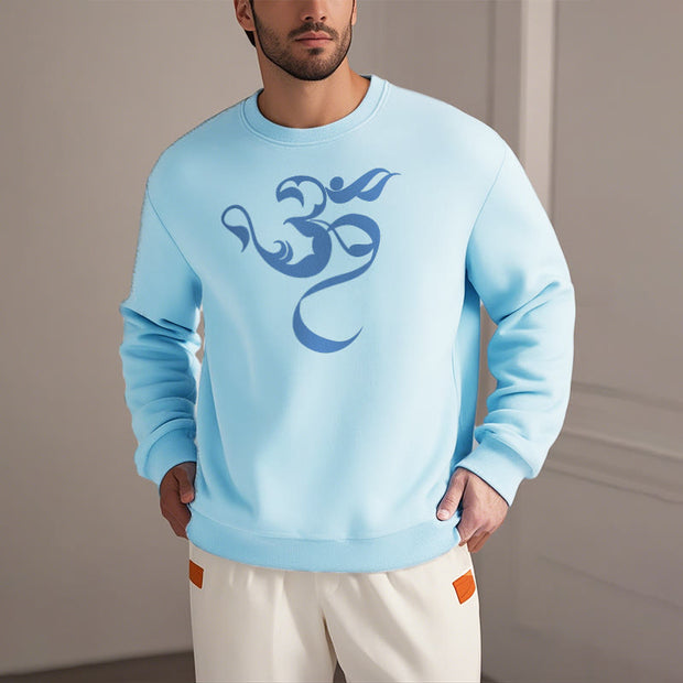 Buddha Stones Om Figure Design Fleece Lined Polyester Sweatshirt