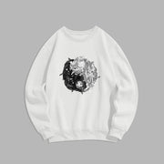 Buddha Stones Yin Yang Koi Fish Interpretation Fleece Lined Polyester Sweatshirt