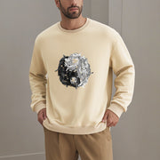 Buddha Stones Yin Yang Koi Fish Interpretation Fleece Lined Polyester Sweatshirt