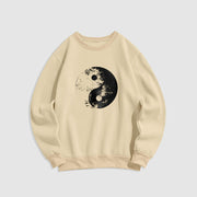 Buddha Stones Yin Yang Tai Chi Pattern Fleece Lined Sweatshirt