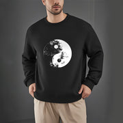 Buddha Stones Yin Yang Tai Chi Pattern Fleece Lined Sweatshirt