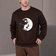 Buddha Stones Yin Yang Tai Chi Pattern Fleece Lined Sweatshirt