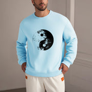 Buddha Stones Yin Yang Tai Chi Pattern Fleece Lined Sweatshirt