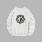 Buddha Stones Mandala Yin Yang Fleece Lined Polyester Sweatshirt