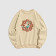 Buddha Stones Mandala Yin Yang Fleece Lined Polyester Sweatshirt