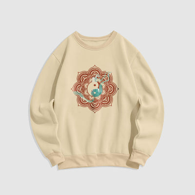 Buddha Stones Mandala Yin Yang Fleece Lined Polyester Sweatshirt