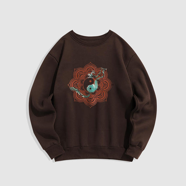 Buddha Stones Mandala Yin Yang Fleece Lined Polyester Sweatshirt