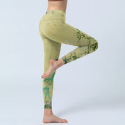 Buddha Stones Bamboo Print Lycra Fabric Fitness Leggings Women's Yoga Pants - image 5
