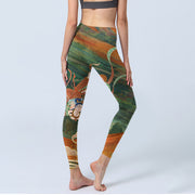 Buddha Stones Dunhuang Flying Apsaras Print Gym Leggings Women's Yoga Pants - image 5