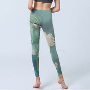 Buddha Stones Lotus Leaf Bird Print Gym Leggings Women's Yoga Pants - image 7