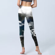 Buddha Stones Ink Painting Pine Tree Print Gym Leggings Women's Yoga Pants - image 7