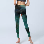 Buddha Stones Pond Koi Fish Rocks Print Sports Leggings Women's Yoga Pants - image 7