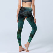 Buddha Stones Pond Koi Fish Rocks Print Sports Leggings Women's Yoga Pants - image 5