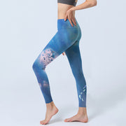 Buddha Stones Blue Dolphin Print Fitness Leggings Women's Yoga Pants - image 3