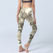 Buddha Stones Mountain Tree River Scenery Print Sports Leggings Women's Yoga Pants - image 5