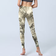 Buddha Stones Mountain Tree River Scenery Print Sports Leggings Women's Yoga Pants - image 7