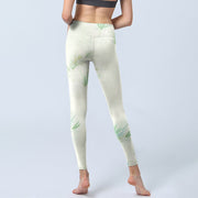 Buddha Stones Green Bamboo Leaves Print Sports Leggings Women's Yoga Pants - image 7