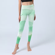 Buddha Stones Mint Cream Mountains Wild Goose Print Sports Leggings Women's Yoga Pants - image 6