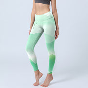 Buddha Stones Mint Cream Mountains Wild Goose Print Sports Leggings Women's Yoga Pants - MintCream - US18，UK/AU22，EU50 (4XL) - image 1