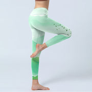 Buddha Stones Mint Cream Mountains Wild Goose Print Sports Leggings Women's Yoga Pants - image 4