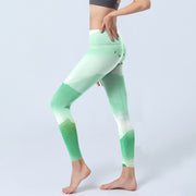 Buddha Stones Mint Cream Mountains Wild Goose Print Sports Leggings Women's Yoga Pants - image 3