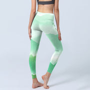 Buddha Stones Mint Cream Mountains Wild Goose Print Sports Leggings Women's Yoga Pants - image 5