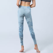Buddha Stones Blue Flower Sketch Print Sports Leggings Women's Yoga Pants - image 7