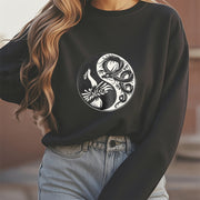 Buddha Stones Phoenix Yin Yang Fleece Lined Polyester Sweatshirt