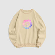 Buddha Stones Om Colorful Lotus Fleece Lined Polyester Sweatshirt