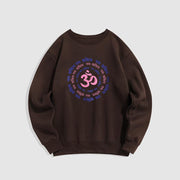 Buddha Stones OM Mantra Character Sanskrit Fleece Lined Polyester Sweatshirt