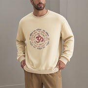 Buddha Stones OM Mantra Character Sanskrit Fleece Lined Polyester Sweatshirt