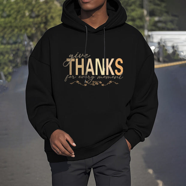 Buddha Stones Give THANKS For Every Moment Fleece Lined Hoodie