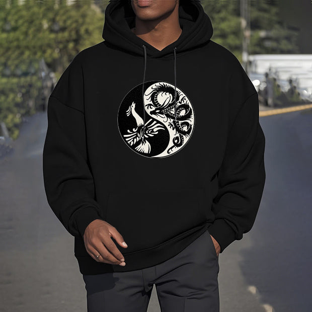 Buddha Stones Phoenix Yin Yang Fleece Lined Hoodie