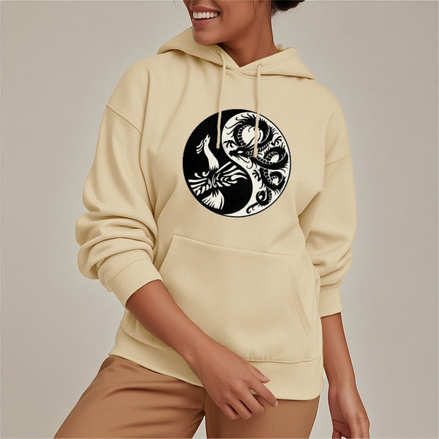 Buddha Stones Phoenix Yin Yang Fleece Lined Hoodie