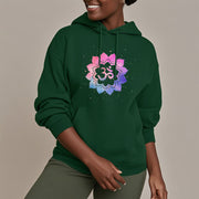 Buddha Stones Om Colorful Lotus Fleece Lined Hoodie