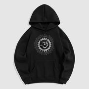 Buddha Stones Om Mandala Pattern Fleece Lined Hoodie