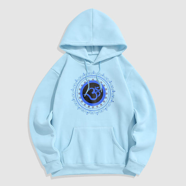 Buddha Stones Om Mandala Pattern Fleece Lined Hoodie