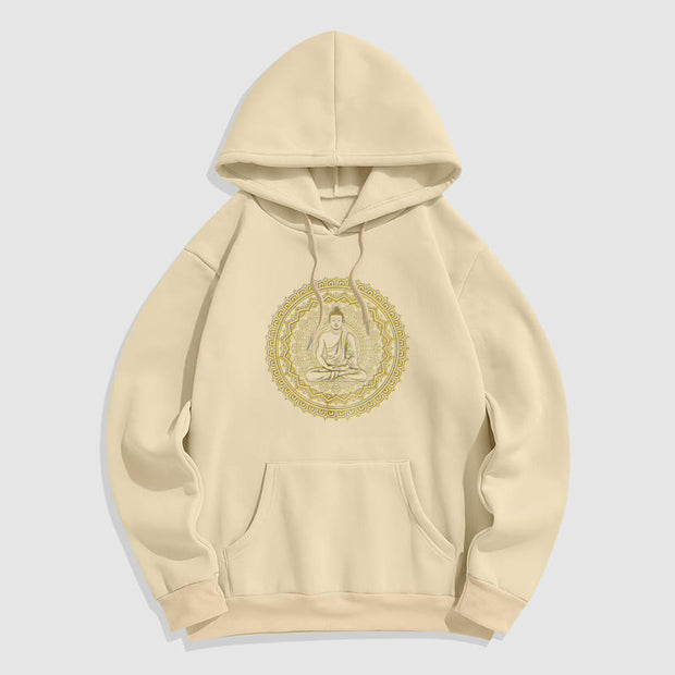 Buddha Stones Mandala Buddha Fleece Lined Hoodie