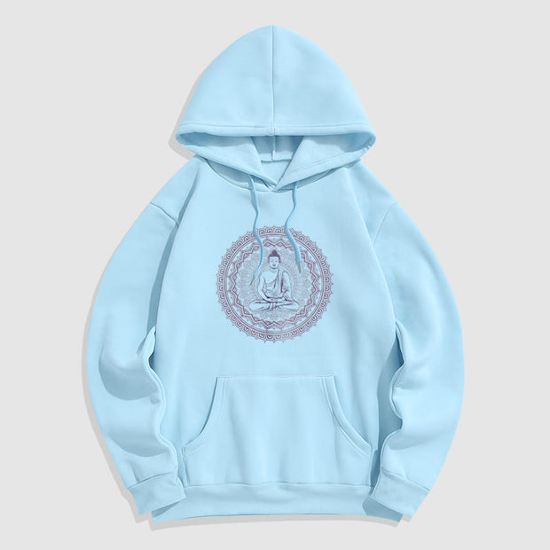 Buddha Stones Mandala Buddha Fleece Lined Hoodie