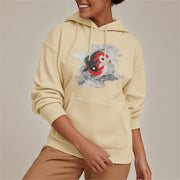 Buddha Stones Yin Yang Koi Fish Clouds Fleece Lined Hoodie