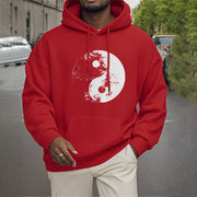 Buddha Stones Yin Yang Tai Chi Pattern Fleece Lined Hoodie