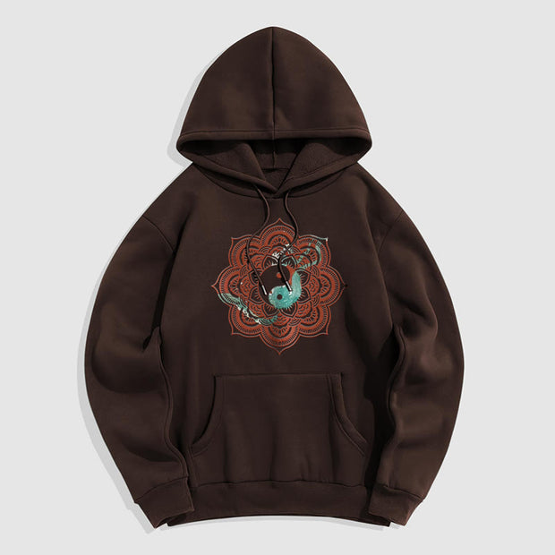 Buddha Stones Mandala Yin Yang Fleece Lined Hoodie