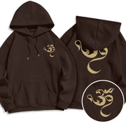 Buddha Stones Om Figure Design Fleece Lined Hoodie