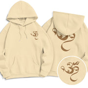 Buddha Stones Om Figure Design Fleece Lined Hoodie