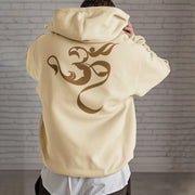 Buddha Stones Om Figure Design Fleece Lined Hoodie