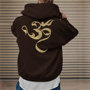 Buddha Stones Om Figure Design Fleece Lined Hoodie