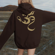 Buddha Stones Om Figure Design Fleece Lined Hoodie