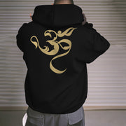 Buddha Stones Om Figure Design Fleece Lined Hoodie