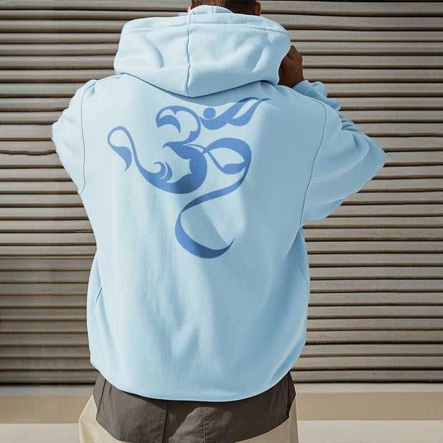 Buddha Stones Om Figure Design Fleece Lined Hoodie